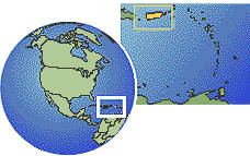 Puerto Rico time zone location map borders