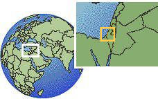 Gaza Strip, Palestine, State of time zone location map borders