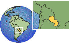 Paraguay Zeitzone Lageplan Grenzen