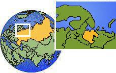 Archangelsk, Russland Zeitzone Lageplan Grenzen