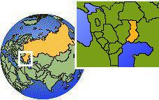 Akhtubinsk, Astrakhan', Russia time zone location map borders