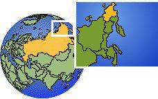 Anadyr, Chukot, Russia time zone location map borders