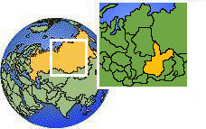 Bratsk, Irkutsk, Russland Zeitzone Lageplan Grenzen