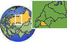 Kurgan, Russia time zone location map borders