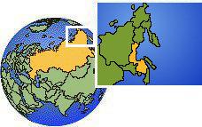 Khabarovsk, Khabarovsk, Russia time zone location map borders