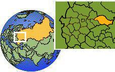 Buy, Kostroma, Russia time zone location map borders