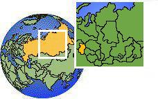 Tara, Omsk, Russia time zone location map borders