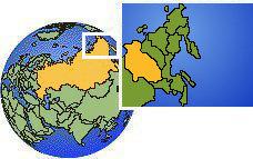 Sacha (westlichen), Russland Zeitzone Lageplan Grenzen