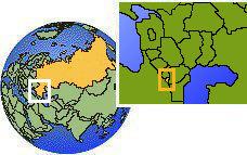 Mozdok, North Ossetia-Alania, Russia time zone location map borders