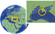 Sebastopol, Rusia time zone location map borders