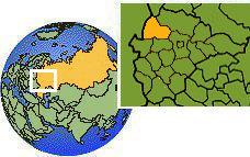 Roslavl', Smolensk, Russia time zone location map borders