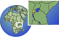 Ruanda Zeitzone Lageplan Grenzen
