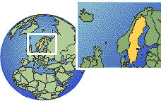 Stockholm, Sweden time zone location map borders