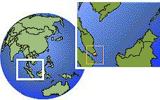 Singapore, Singapore time zone location map borders