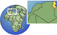 Sfax, Tunisia time zone location map borders