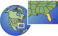 Tallahassee, Florida, Estados Unidos time zone location map borders