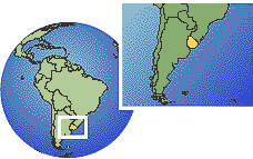 Las Piedras, Uruguay time zone location map borders