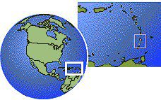 Kingstown, Saint Vincent and The Grenadines time zone location map borders