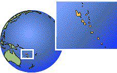 Port Vila, Vanuatu time zone location map borders